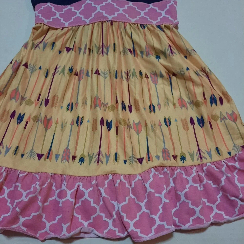 Boutique Girls Mixed Print Arrow Dress 4T
